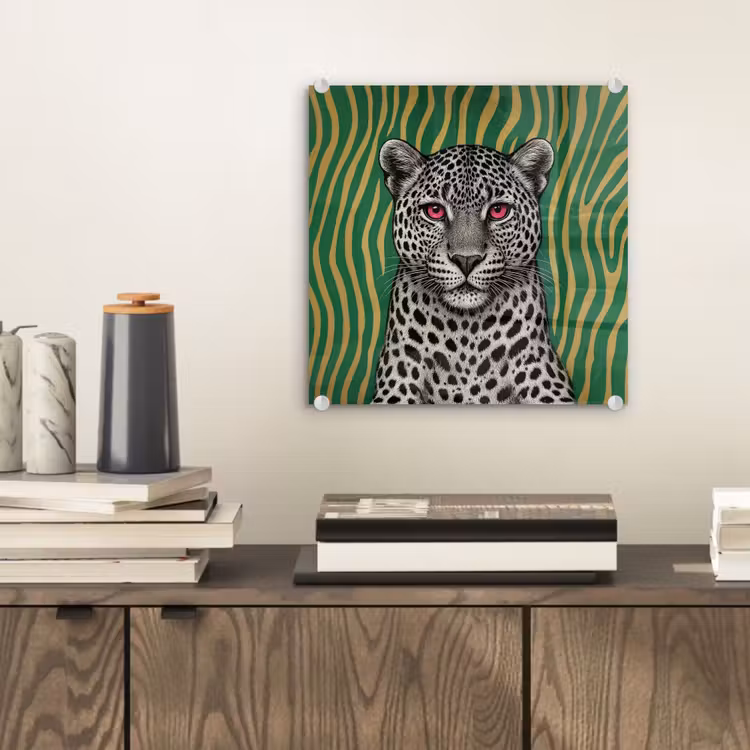 Panter - Zebrapatroon - Groen plexiglas 5mm klein -sfeer1