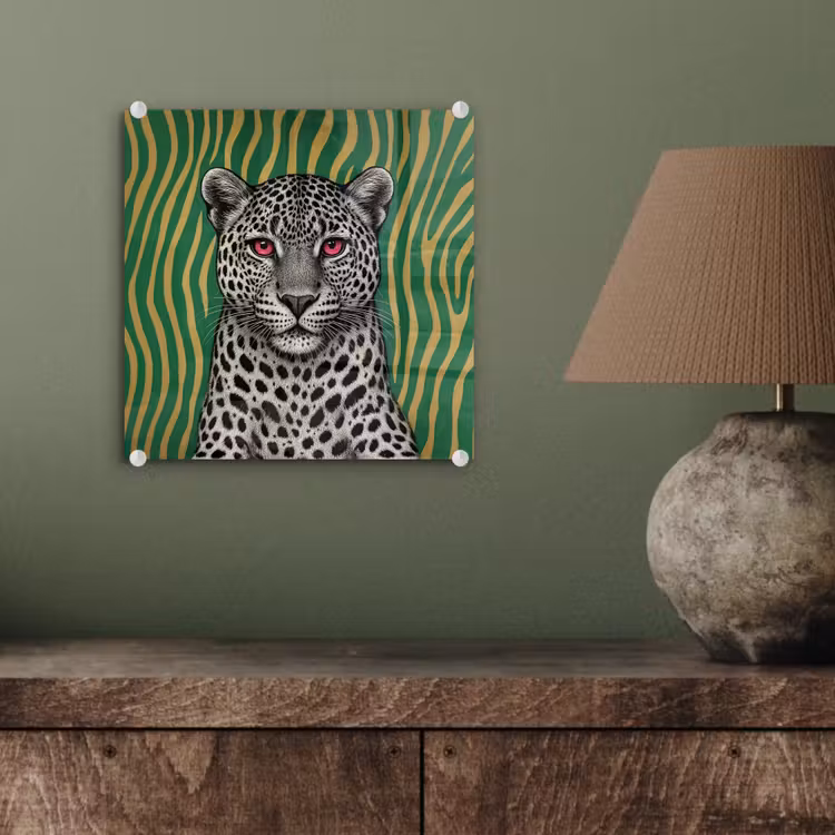 Panter - Zebrapatroon - Groen plexiglas 5mm klein -sfeer3
