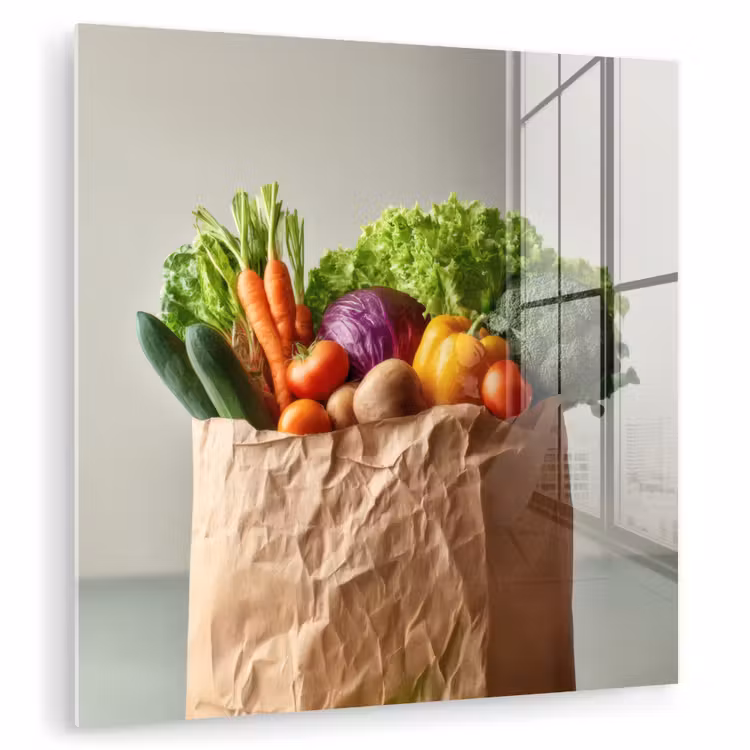 Papieren - Boodschappen - Groente - Kleurrijk plexiglas 5mm klein -zzzproduct_nieuw