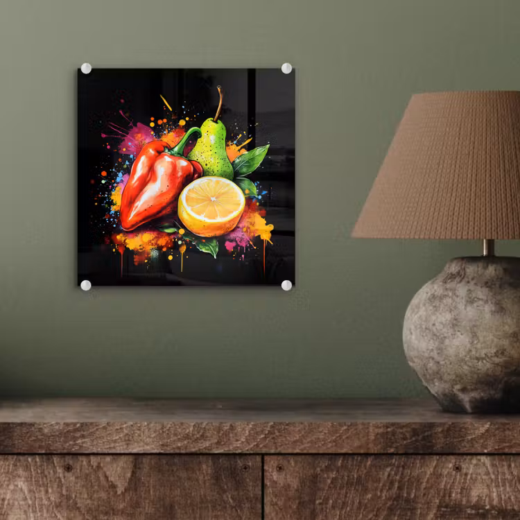 Paprika - Peer - Citroen - Graffiti - Verf - Abstract plexiglas 5mm klein -sfeer3