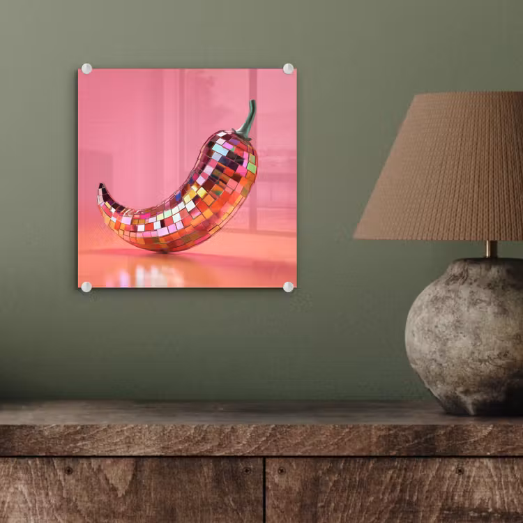 Peper - Disco - Rood - Glitter plexiglas 5mm klein -sfeer3