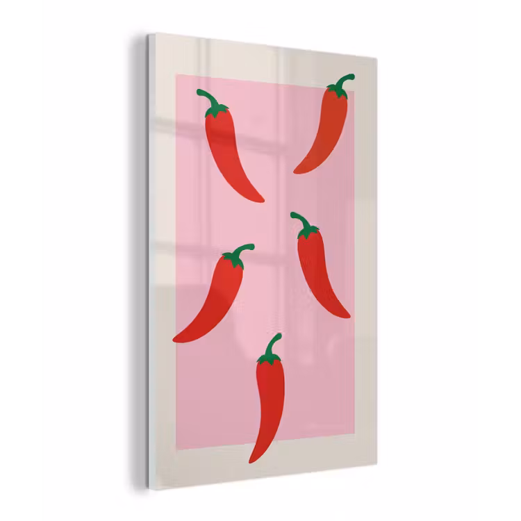 Pepers - Rood - Illustratie plexiglas 5mm klein -z3d