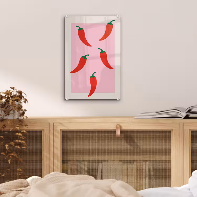Pepers - Rood - Illustratie plexiglas 5mm klein -sfeer4