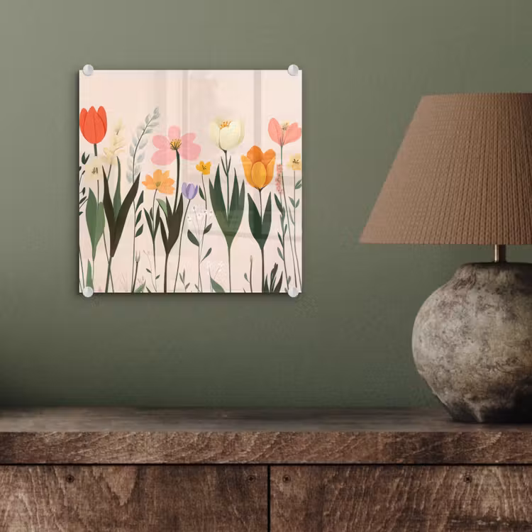Pasteltinten - Bloemen - Illustratie plexiglas 5mm klein -sfeer3