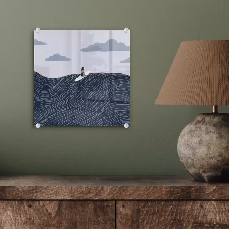 Persoon - Surfen - Oceaan - Natuur - Modern plexiglas 5mm klein -sfeer3