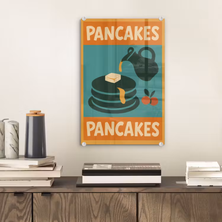 Pannenkoeken - Siroop - Illustratie - Oranje plexiglas 5mm klein -sfeer1