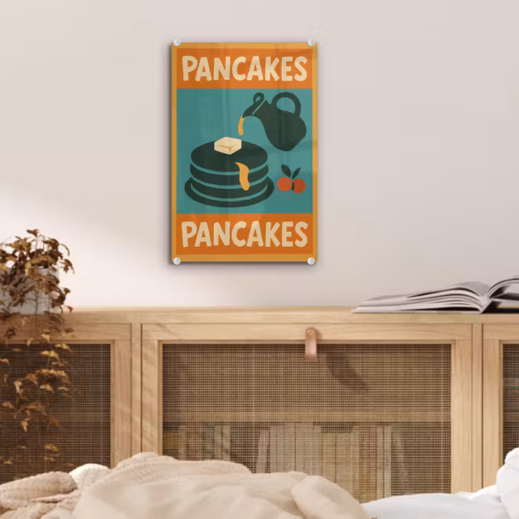 Pannenkoeken - Siroop - Illustratie - Oranje plexiglas 5mm klein -sfeer4