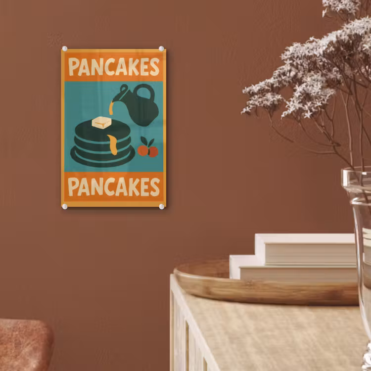 Pannenkoeken - Siroop - Illustratie - Oranje plexiglas 5mm klein -sfeer5