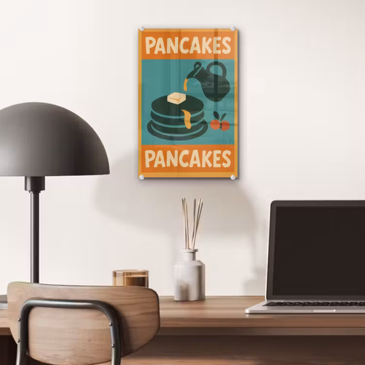 Pannenkoeken - Siroop - Illustratie - Oranje plexiglas 5mm klein -sfeer6