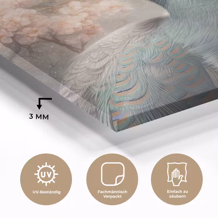 Pauw - Vogels - Bloemen - Boom - Botanisch plexiglas 5mm klein -wsfeer2_DE