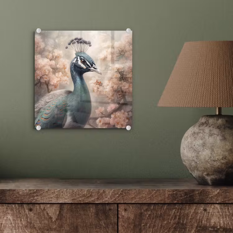 Pauw - Vogels - Bloemen - Boom - Botanisch plexiglas 5mm klein -sfeer3