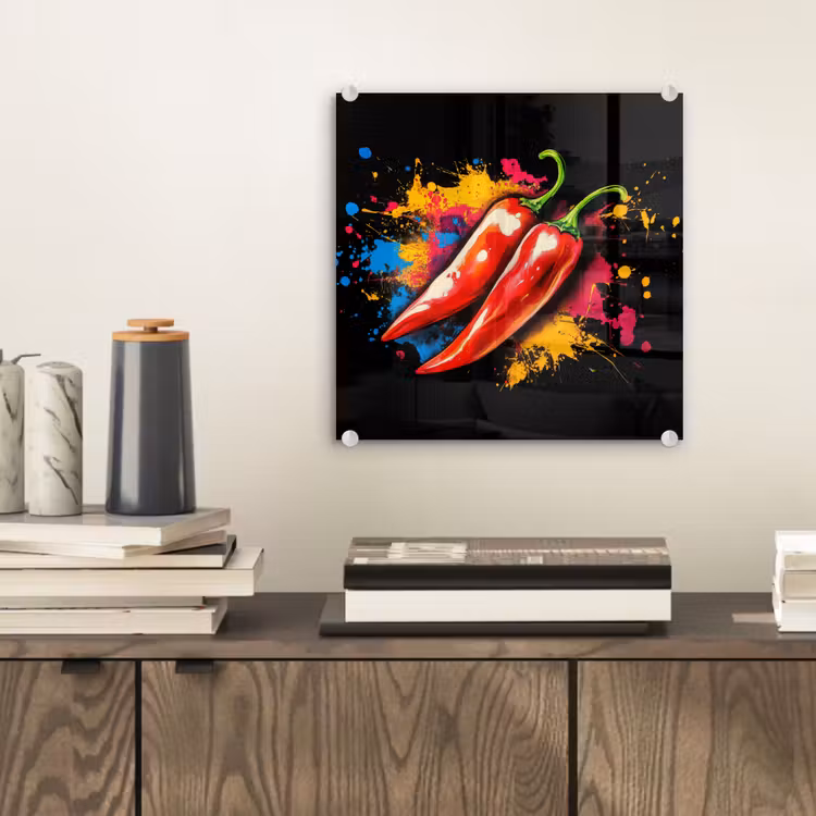 Peper - Graffiti - Verf - Abstract - Modern - Kleurrijk plexiglas 5mm klein -sfeer1