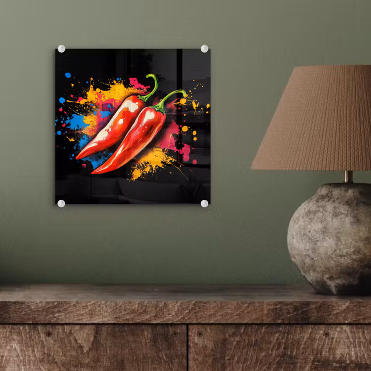 Peper - Graffiti - Verf - Abstract - Modern - Kleurrijk plexiglas 5mm klein -sfeer3
