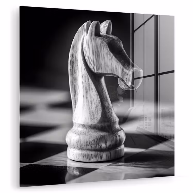 Paard - Hout - Schaalbord - Zwart plexiglas 5mm klein -zzzproduct_nieuw