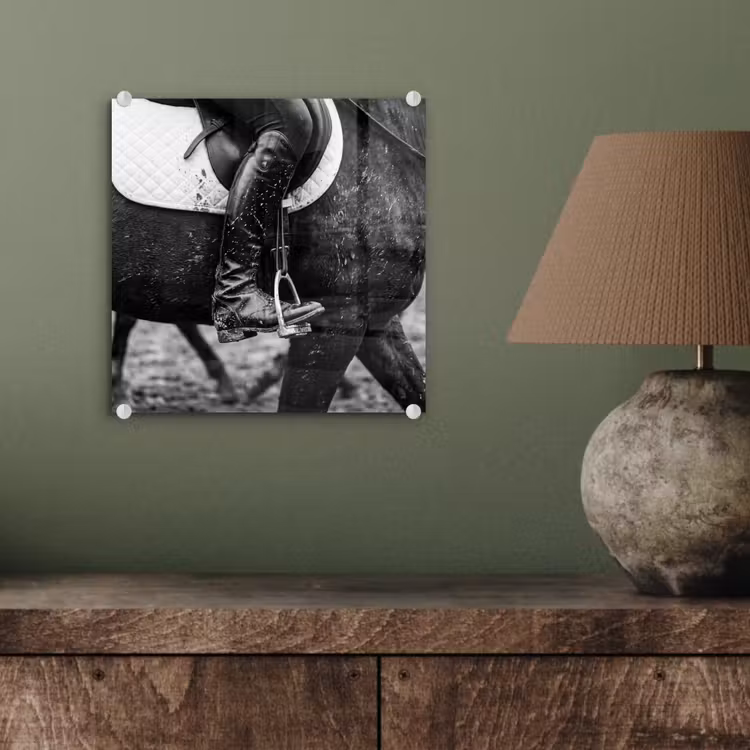 Paard - Sport - Zwart - Wit plexiglas 5mm klein -sfeer3