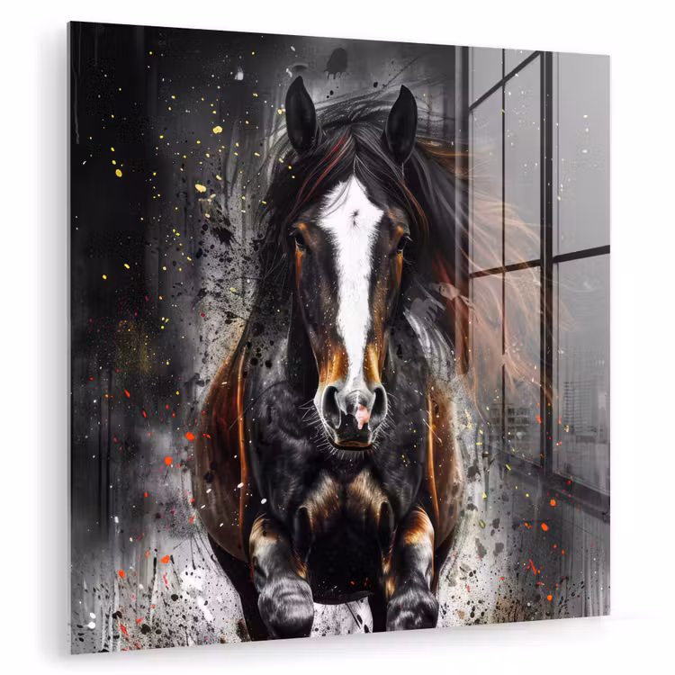 Paard - Dieren - Zwart - Luxe - Modern plexiglas 5mm klein -zzzproduct_nieuw