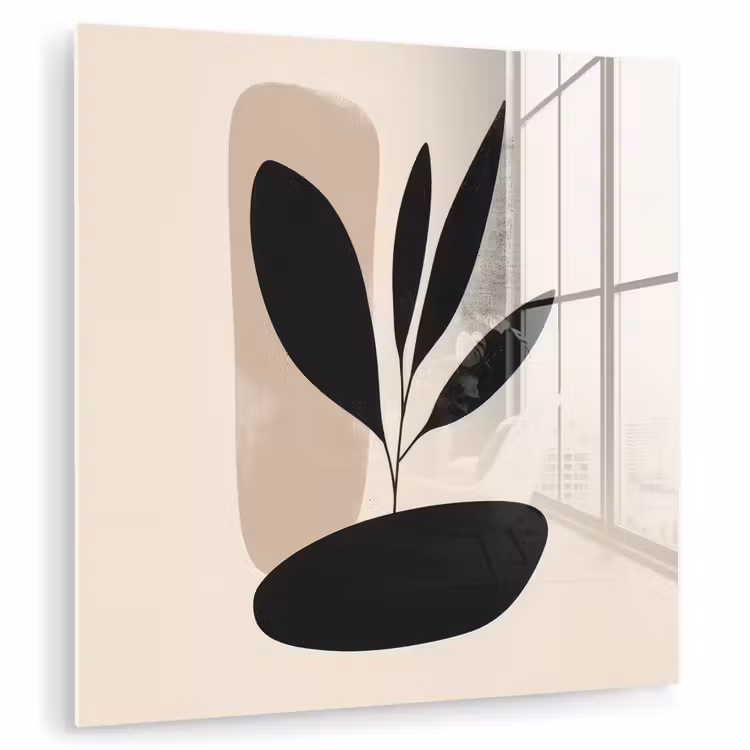 Plant - Beige - Japandi plexiglas 5mm klein -zzzproduct_nieuw