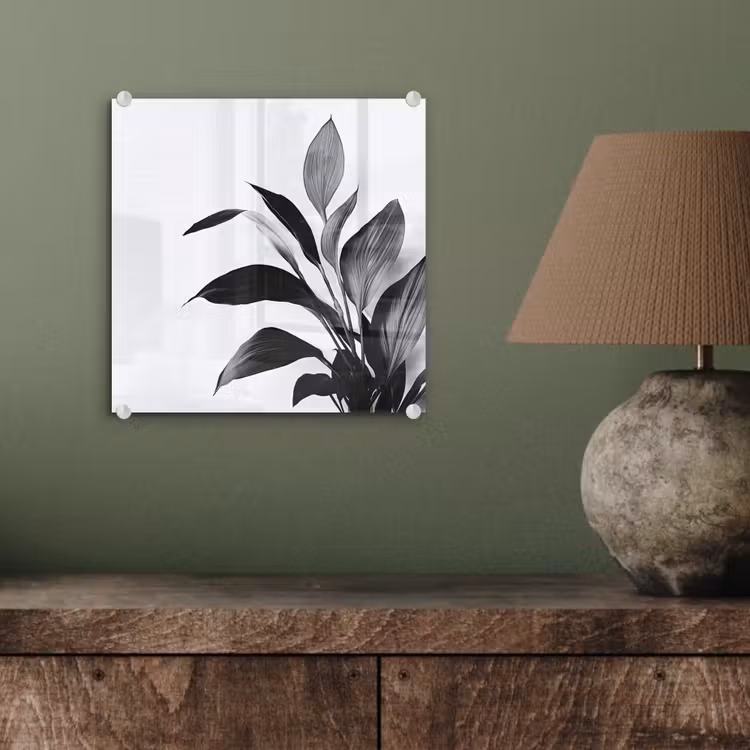 Plant - Bladeren - Minimalistisch - Zwart plexiglas 5mm klein -sfeer3