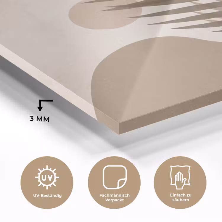 Planten - Bladeren - Abstract - Modern - Beige plexiglas 5mm klein -wsfeer2_DE