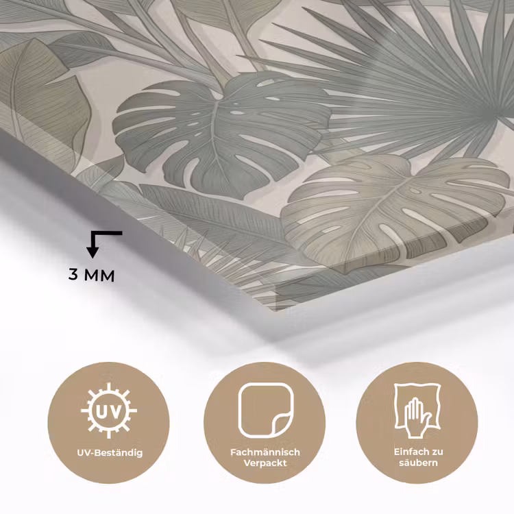 Planten - Tropisch - Natuur - Illustratie - Groen plexiglas 5mm klein -wsfeer2_DE