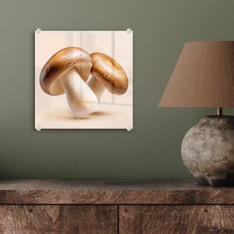 Champignons - Zacht - Beige plexiglas 5mm klein -sfeer3