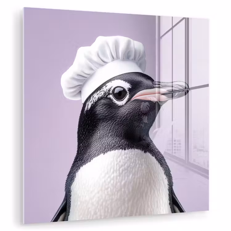 Pinguïn - Koksmuts - Lief - Paars plexiglas 5mm klein -zzzproduct_nieuw