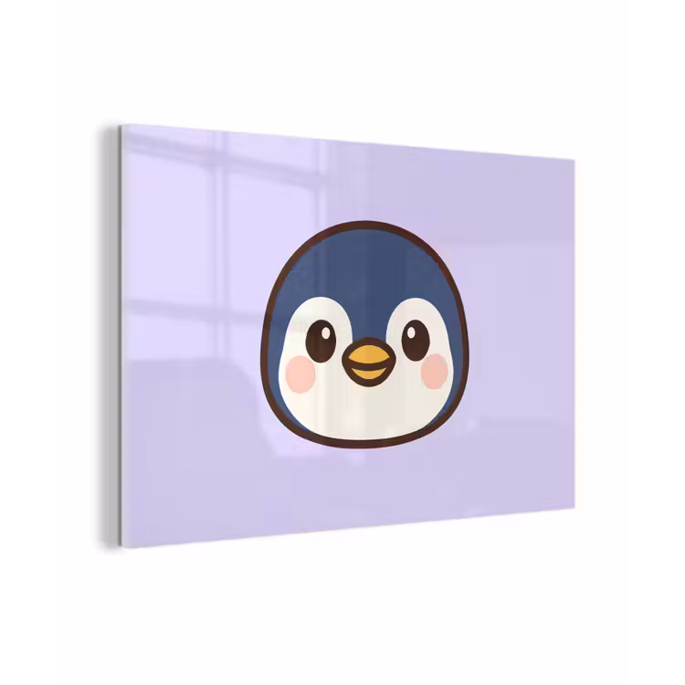 Pinguïn - Paars - Schattig plexiglas 5mm klein -z3d