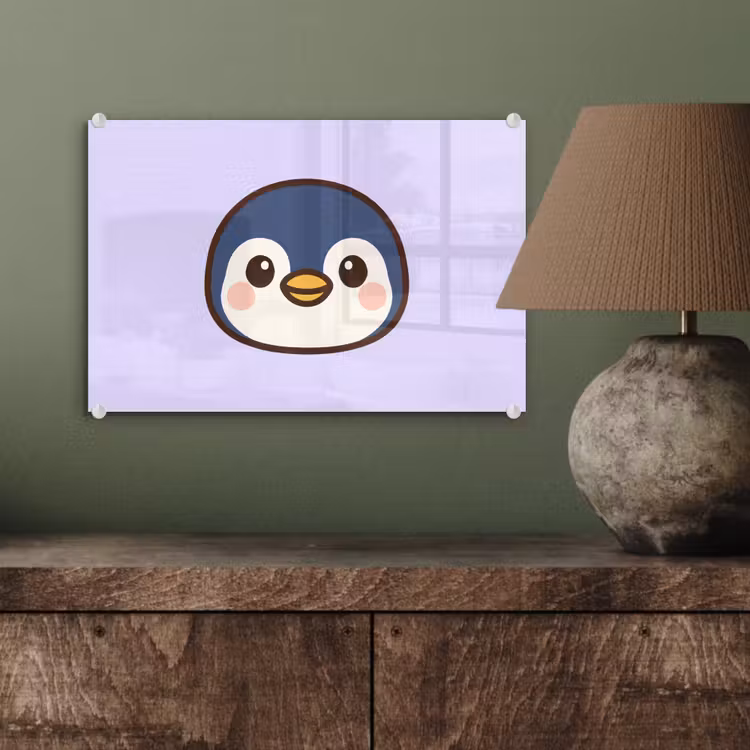 Pinguïn - Paars - Schattig plexiglas 5mm klein -sfeer3