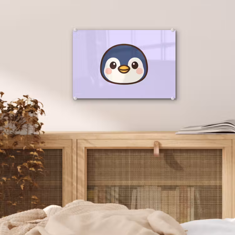 Pinguïn - Paars - Schattig plexiglas 5mm klein -sfeer4