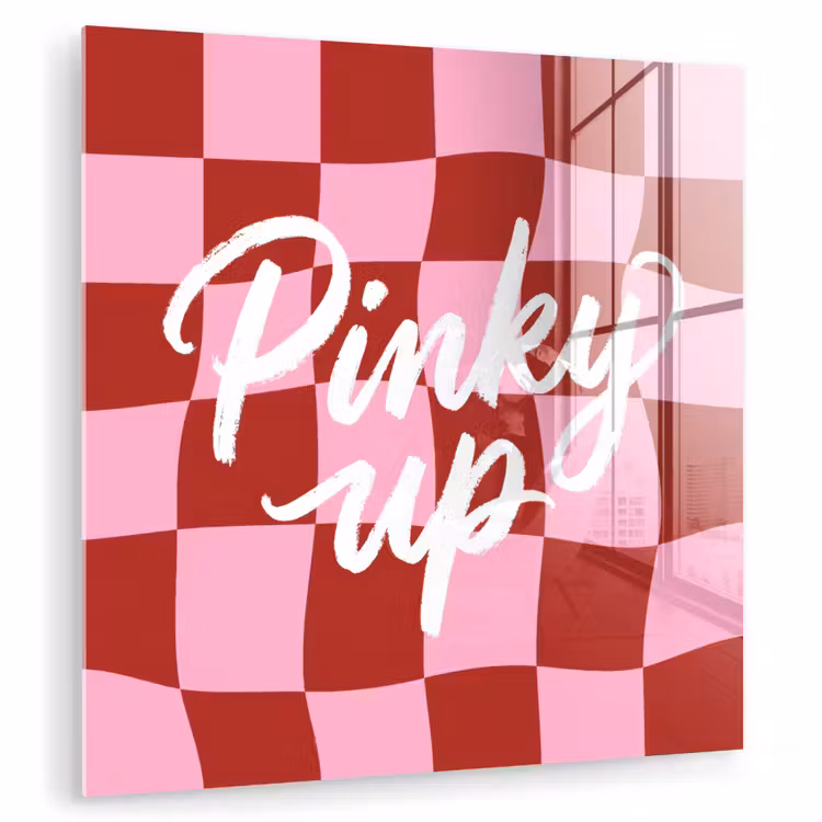 Pinky up - Geblokt - Bordeauxrood plexiglas 5mm klein -zzzproduct_nieuw