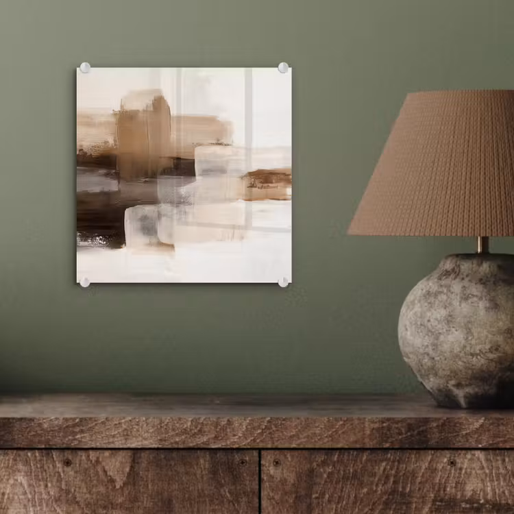 Penseelstreken - Abstract landschap - Rust plexiglas 5mm klein -sfeer3