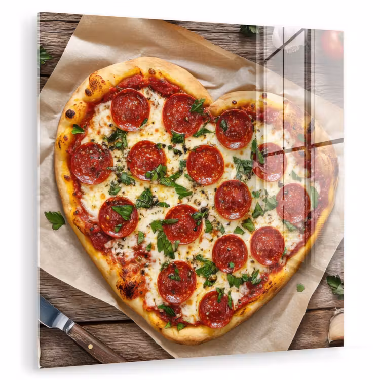 Pizza - Hart - Pepperoni - Tomaat plexiglas 5mm klein -zzzproduct_nieuw