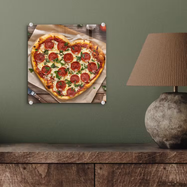 Pizza - Hart - Pepperoni - Tomaat plexiglas 5mm klein -sfeer3