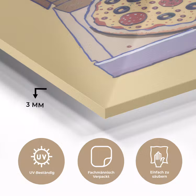Pizza - Doos - Salami - Illustratie plexiglas 5mm klein -wsfeer2_DE