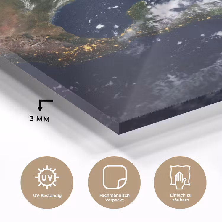 Glasbild - Planet – Weltraum – Kosmos - Planeet - Ruimte - Kosmos plexiglas 5mm klein