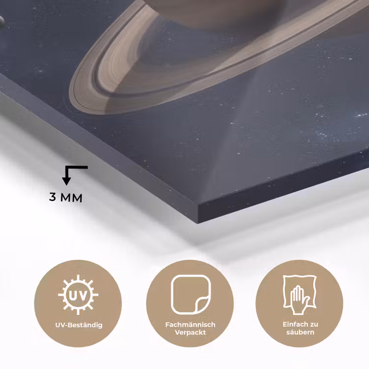 Planeten - Saturnus - Ruimte plexiglas 5mm klein -wsfeer2_DE