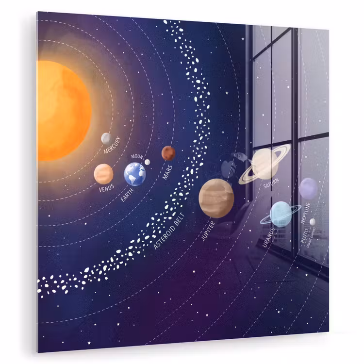 Planetenstelsel - Ruimte - Illustratie plexiglas 5mm klein -zzzproduct_nieuw