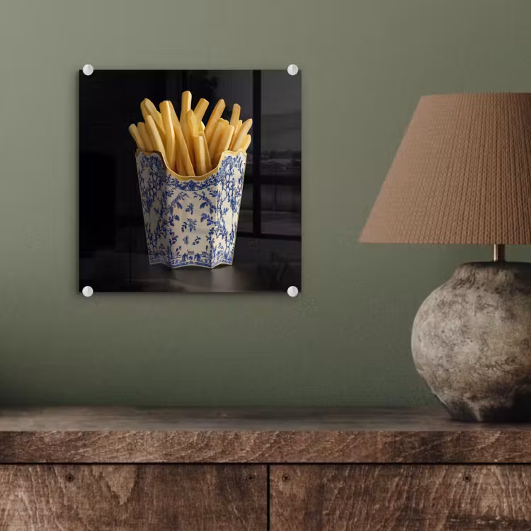 Friet - Porselein - Delfts blauw - Eten plexiglas 5mm klein -sfeer3