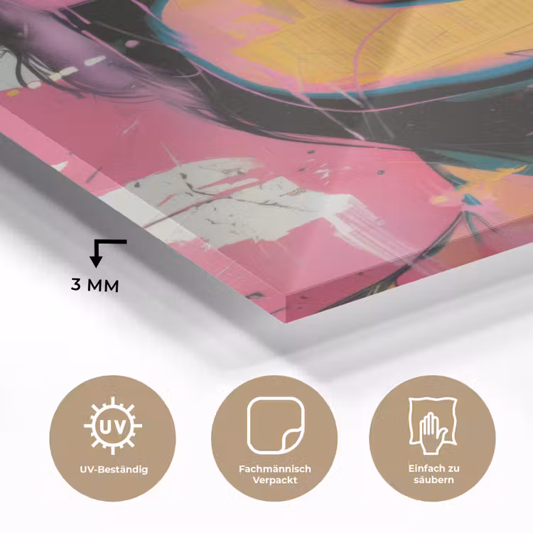 Portret - Vrouw - Abstract - Zonnebril plexiglas 5mm klein -wsfeer2_DE