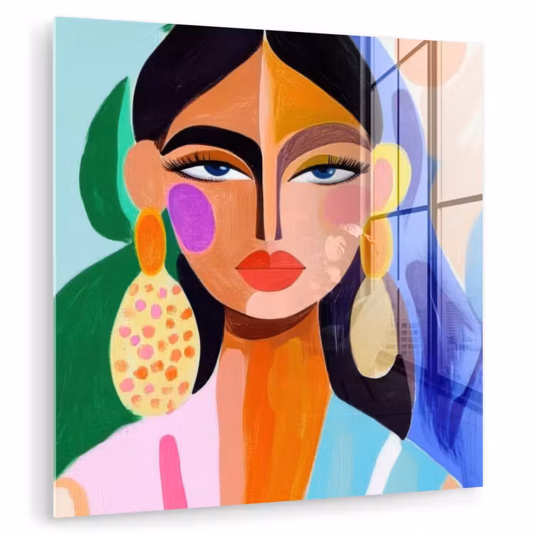Portret - Vrouw - Modern plexiglas 5mm klein -zzzproduct_nieuw
