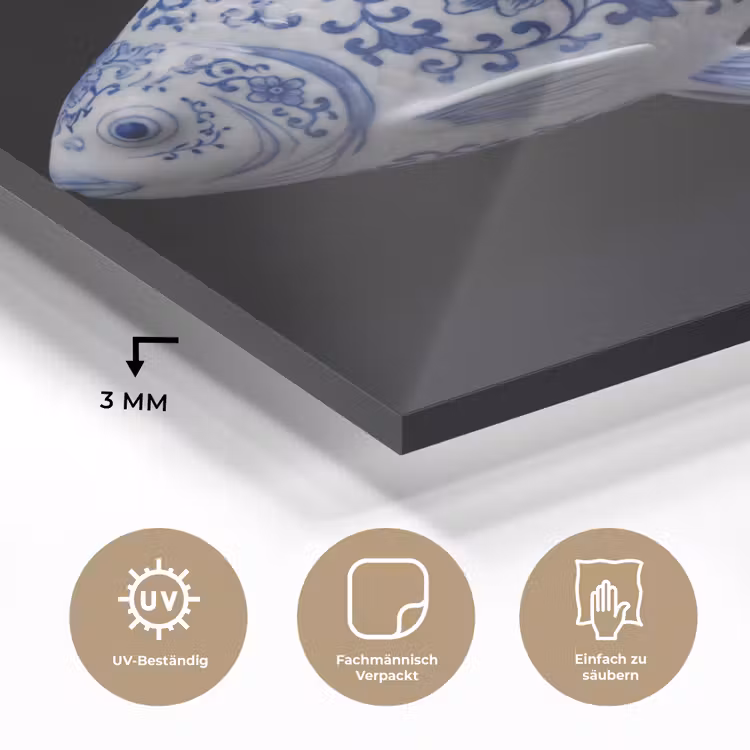 Porselein - Goudvis - Delfts - Blauw plexiglas 5mm klein -wsfeer2_DE