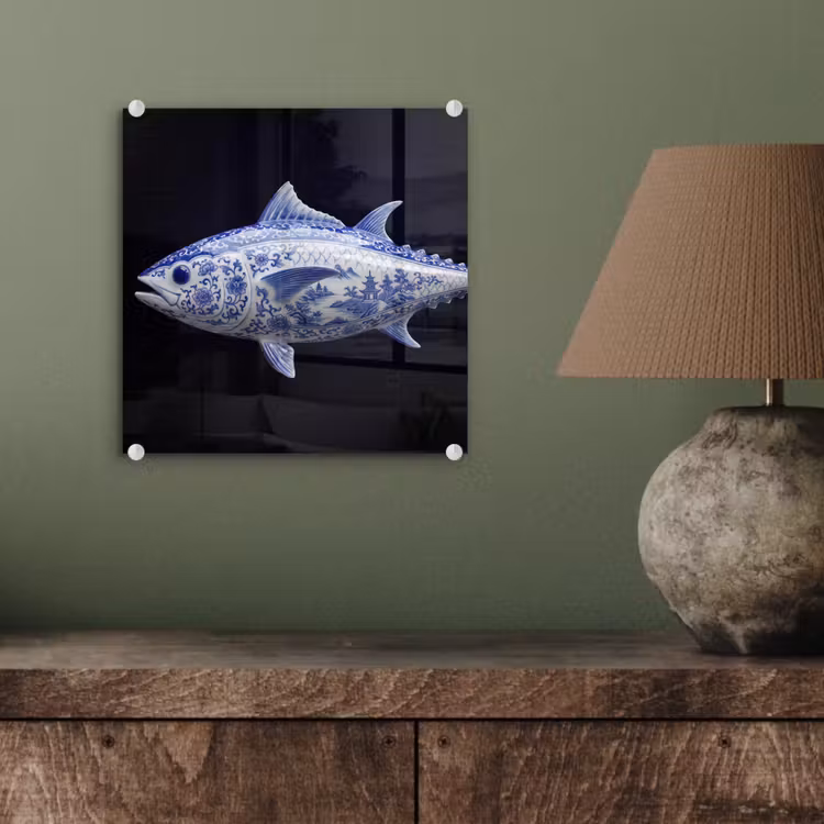 Porselein - Tonijn - Delfts - Blauw plexiglas 5mm klein -sfeer3
