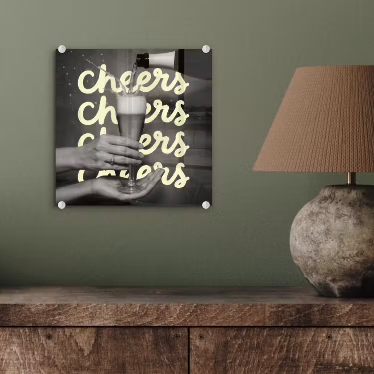 Cheers - Wijn - Zwart - Wit plexiglas 5mm klein -sfeer3