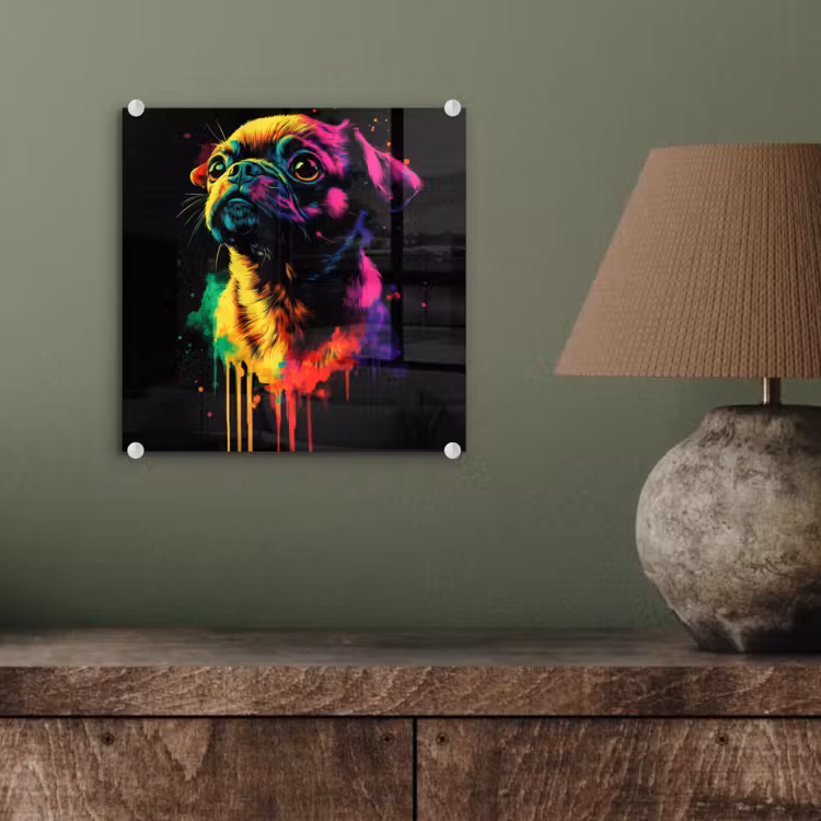 Puck - Hond - Verf - Kleuren plexiglas 5mm klein -sfeer3