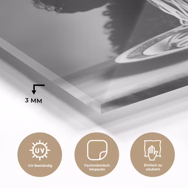 Poedel - Hond - Zwart - Wit - Schattig - Pasta plexiglas 5mm klein -wsfeer2_DE