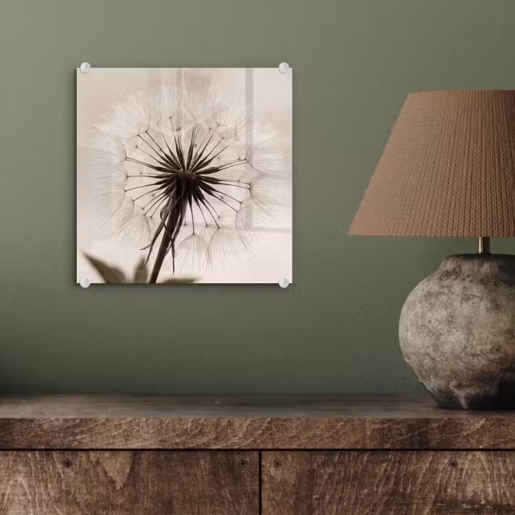Paardenbloem - Minimalistisch - Wit plexiglas 5mm klein -sfeer3