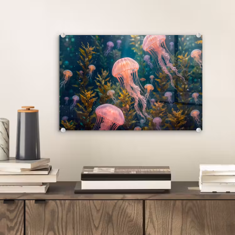 Kwal - Roze - Onderwater - Zeeleven - Dieren plexiglas 5mm klein -sfeer1