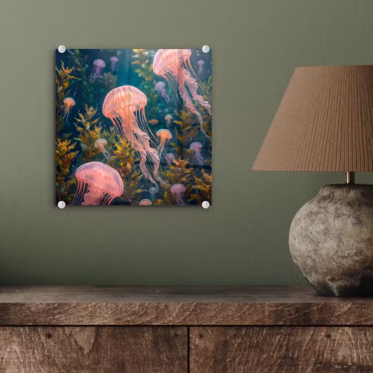 Kwal - Roze - Onderwater - Zeeleven - Dieren plexiglas 5mm klein -sfeer3