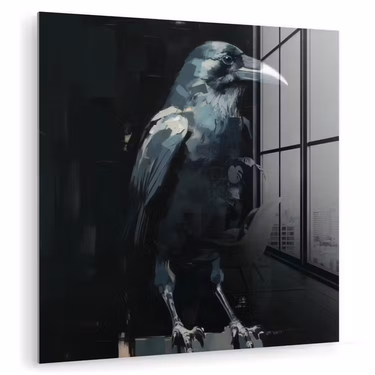 Raaf - Vogels - Zwart plexiglas 5mm klein -zzzproduct_nieuw