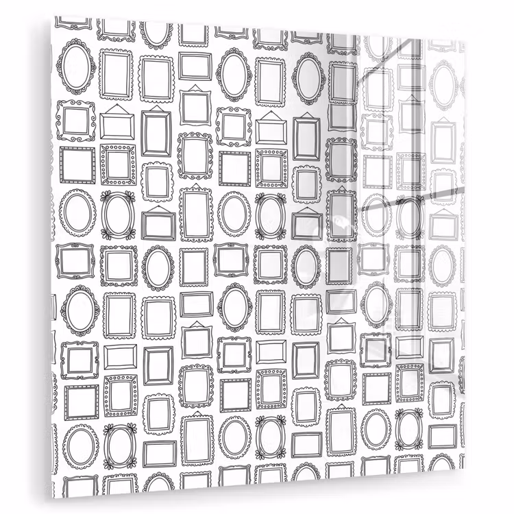 Lijsten - Patroon - Decoratie - Schets - Zwart-wit plexiglas 5mm klein -zzzproduct_nieuw